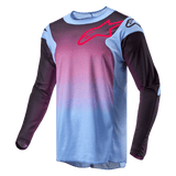 Alpinestars 2024 Racer Hoen Jersey, Men's Motocross Jersey, purple, black and blue gradient, breathable moisture-wicking gear.