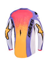 Alpinestars Fluid Drag Jersey, Men's Motocross Jersey, Rear View in Light Lilac and Gold, moisture-wicking polyfabric.