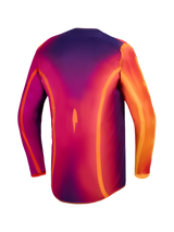 Alpinestars Fluid Kepler Jersey, men's purple and orange motocross top with moisture-wicking polyfabric and longer rear cut.