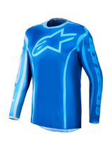 Alpinestars Fluid Kepler Jersey, Men's Motocross Racing Jersey in Ucla Blue and Blithe Blue, moisture-wicking polyfabric.