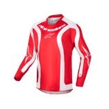 Alpinestars Youth 2024 Racer Lurv Jersey, Motocross Jersey, Mars Red and White, lightweight moisture-wicking fabric.