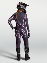 Alpinestars Stella Fluid Apex V2 Women's Motocross Pants, Graystone and Pink, rear view on rider with matching gear.