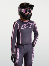 Alpinestars Stella Fluid Apex V2 Jersey, Women's Motocross Jersey in Gray and Pink, lightweight and ergonomic gear.