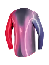 Alpinestars Stella Fluid Kepler Jersey, Women's Motocross Jersey, Purple and Rouge Red, lightweight moisture-wicking polyfabric with an extended rear hem for off-road riding.