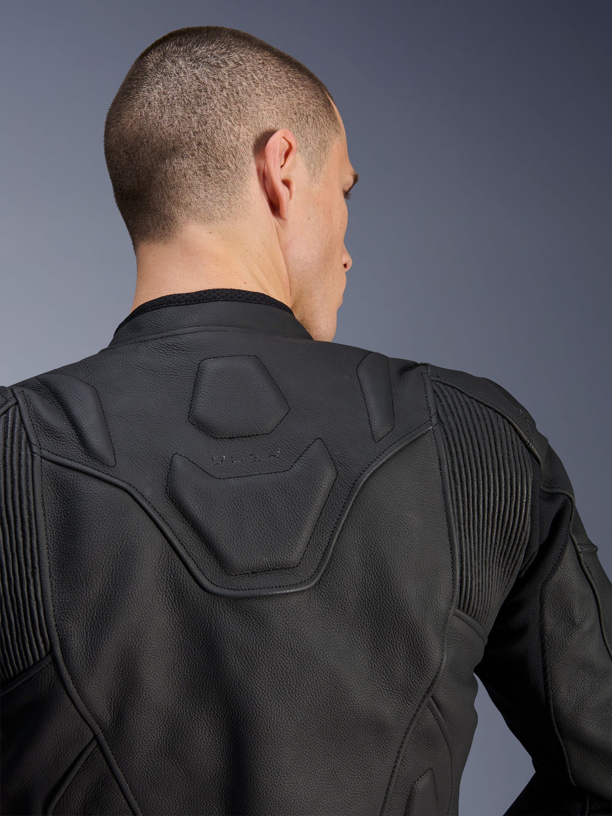 Alpinestars Dusk Leather Jacket, Man, Black Motorcycle Jacket, bovine leather with embossed logo and accordion panels.