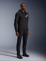Alpinestars Chrome V2 Sport Hoodie, Men's Black/White Urban Motorcycle Jacket, CE Certified tech fleece, Tech-Air Ready.