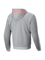 Alpinestars Chrome V2 Sport Hoodie, gray heather men's urban motorcycle jacket with red fluo logo and protective tech fleece.