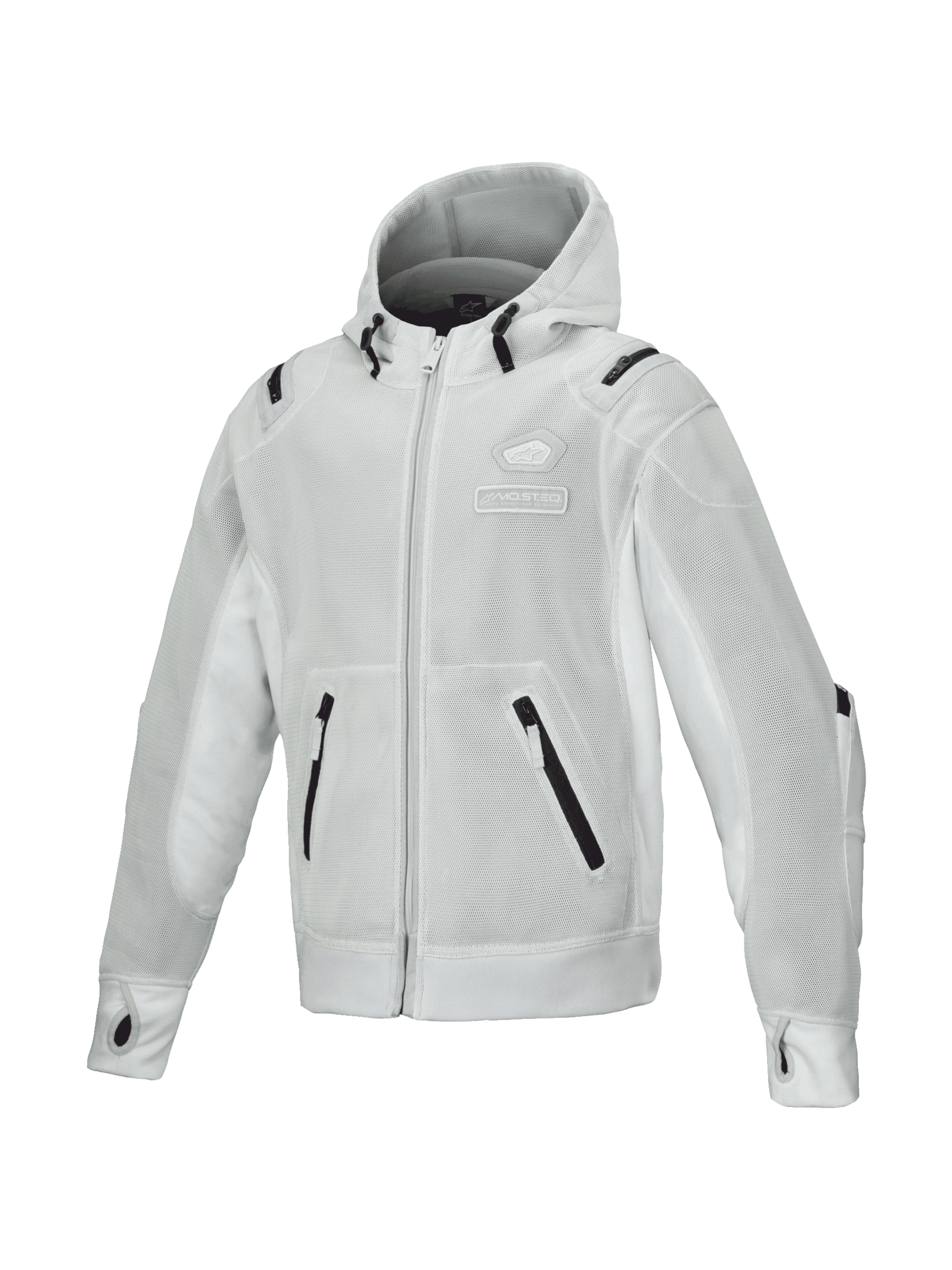 Alpinestars Moflow Air Tech Hoodie, Gray Men's Urban Motorcycle Jacket, breathable mesh and Tech-Air Ready design.
