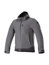 Alpinestars Neo Waterproof Hoodie, gray men's urban motorcycle jacket, waterproof and windproof textile.