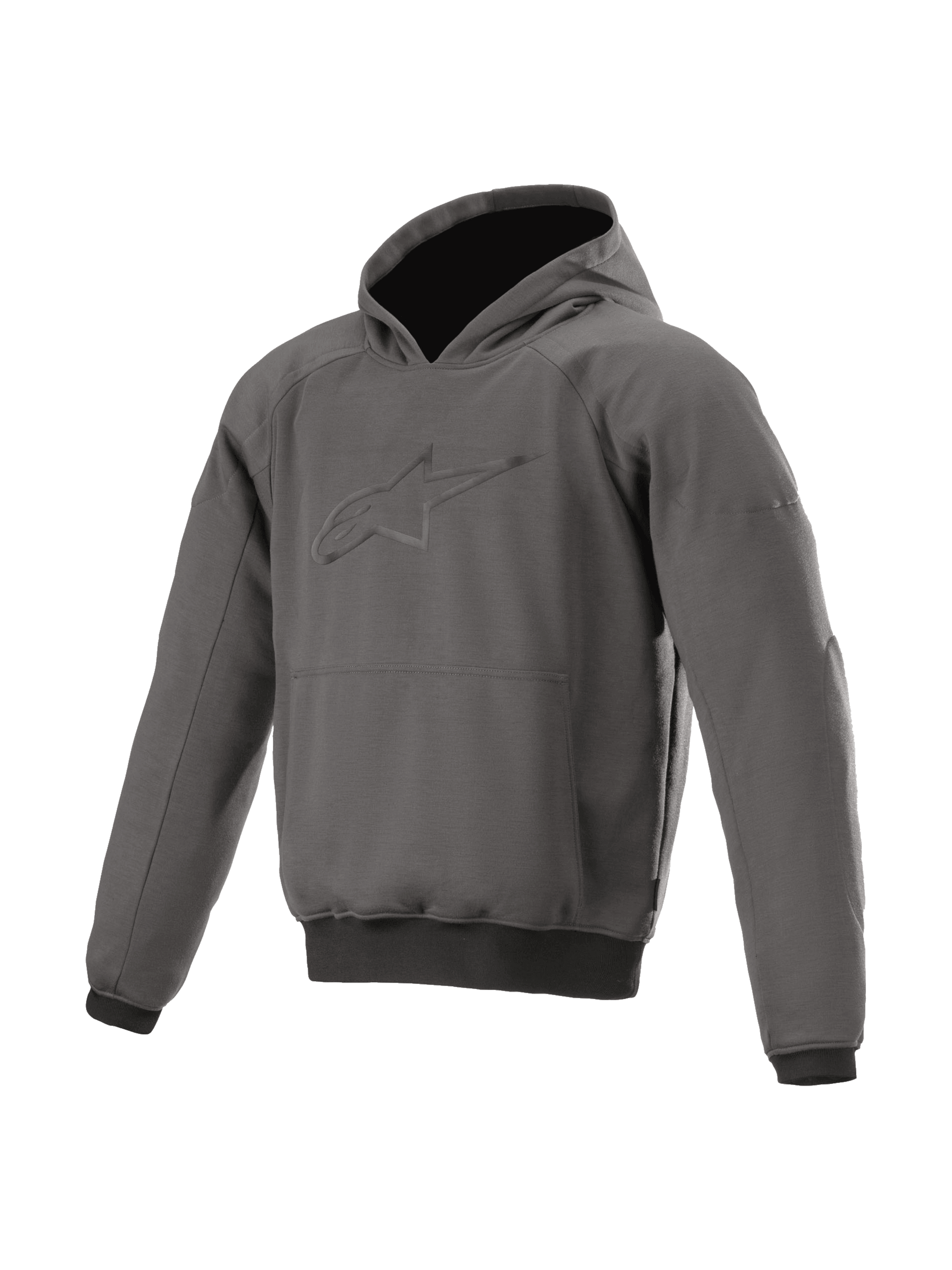 Alpinestars Ageless Hoodie, gray asphalt melange urban motorcycle riding jacket with protective armor.