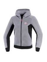 Alpinestars Women Stella Chrome Superairflow Hoodie, Urban Riding, Mid Gray and Black, Breathable 3D Mesh Construction.