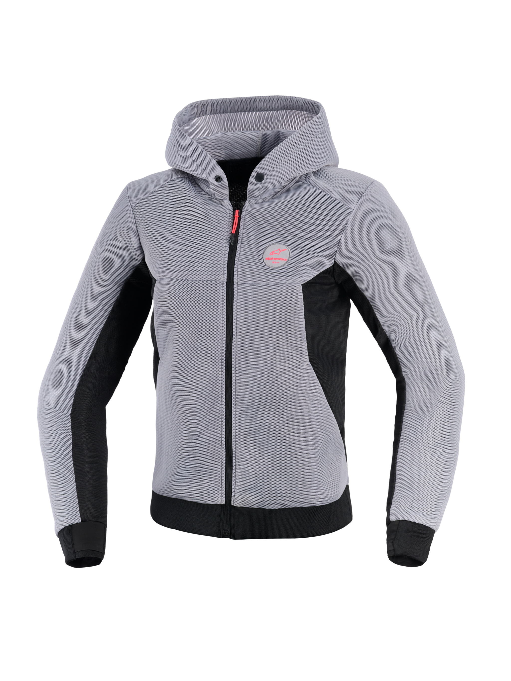 Alpinestars Women Stella Chrome Superairflow Hoodie, Urban Riding, Mid Gray and Black, Breathable 3D Mesh Construction.