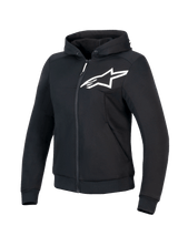 Alpinestars Stella Chrome V2 Sport Hoodie, Women's Motorcycle Riding Hoodie, Black and White, CE Certified Class A with aramidic reinforcements and Tech-Air Ready design