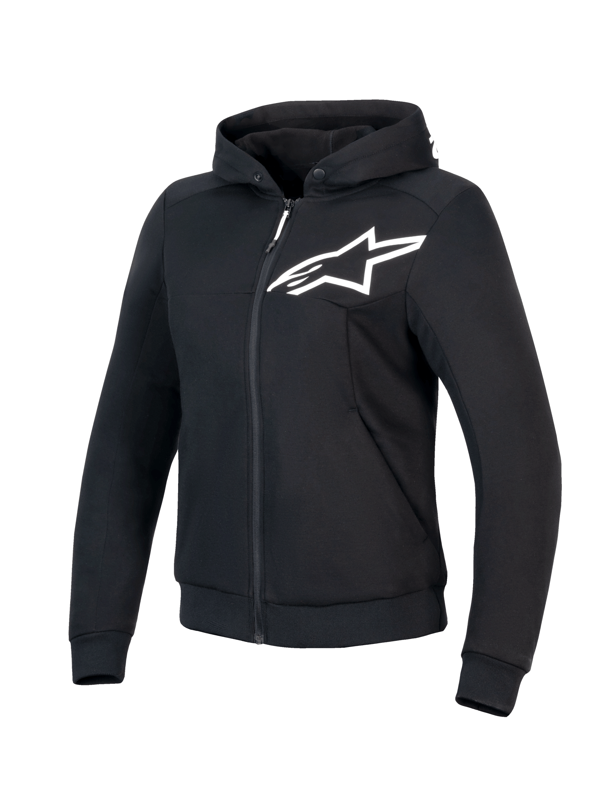 Alpinestars Stella Chrome V2 Sport Hoodie, Women's Motorcycle Riding Hoodie, Black and White, CE Certified Class A with aramidic reinforcements and Tech-Air Ready design