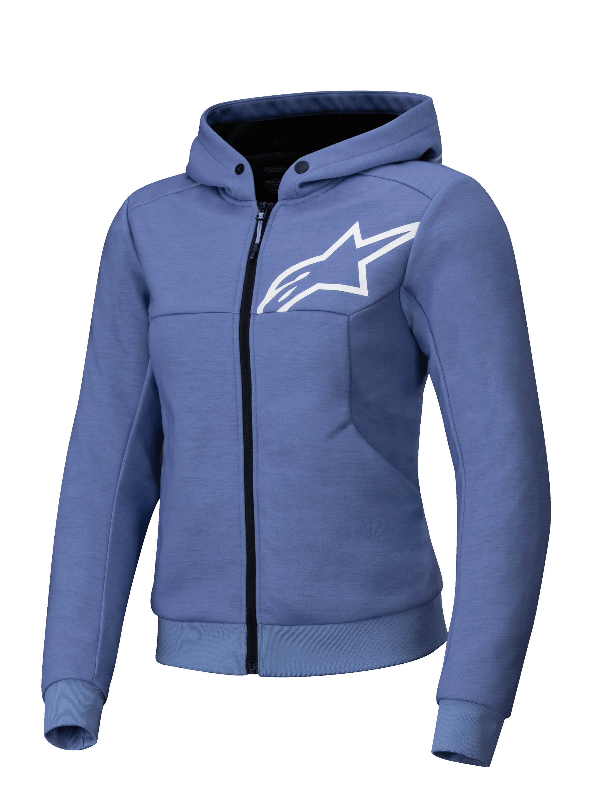 Alpinestars Stella Chrome V2 Sport Hoodie, Women's Motorcycle Riding Jacket, Blue Violet and White, Tech-Air Ready, Tech Fleece, CE Certified Class A.
