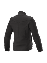 Alpinestars Women's Banshee Fleece, Black Urban Motorcycle Jacket with Kevlar Protection and Ribbed Detailing, Back View