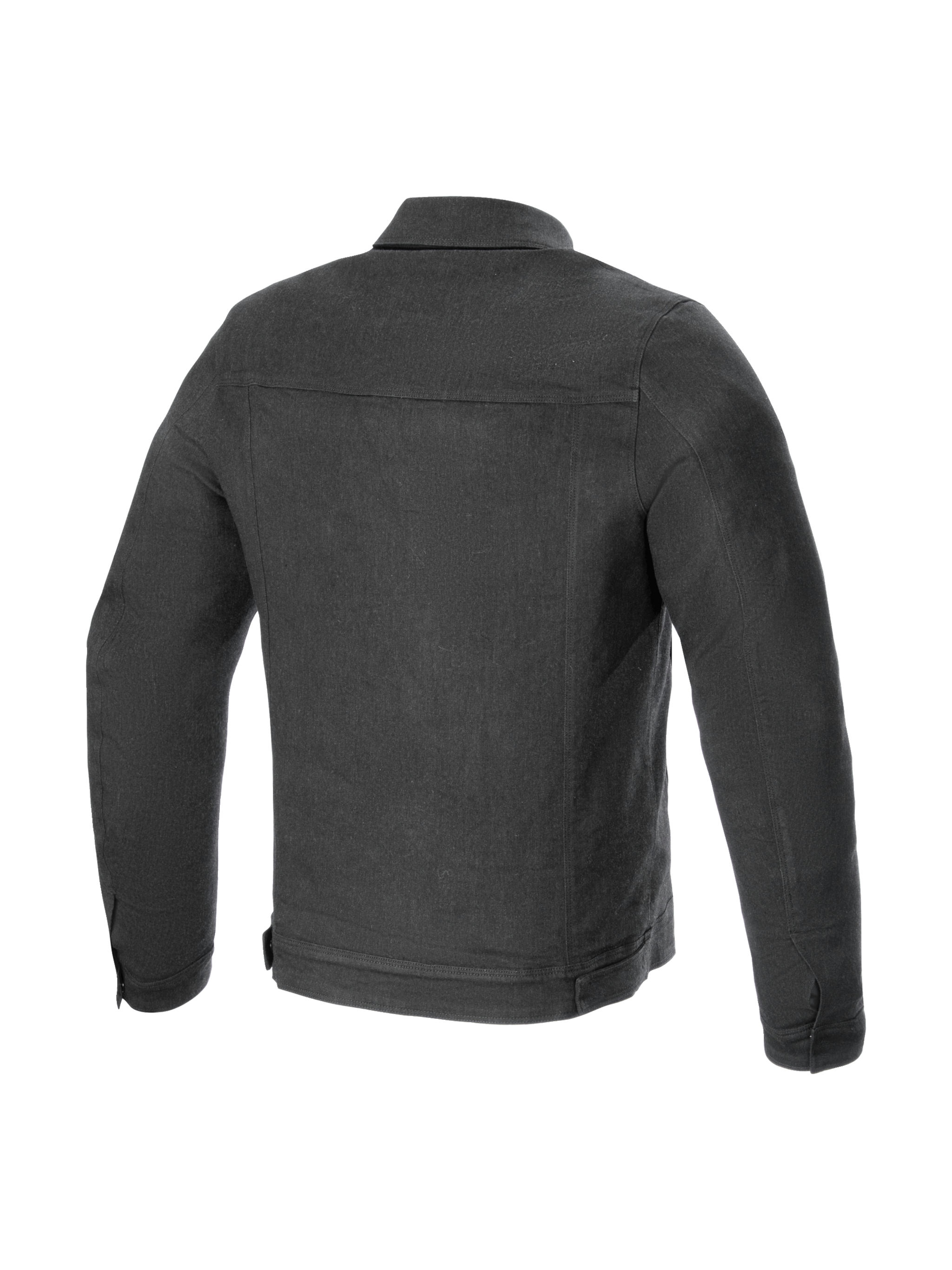 Alpinestars Garage Jacket, Smoke Gray men's urban motorcycle jacket in stretch cotton denim, back view, Tech-Air Ready.