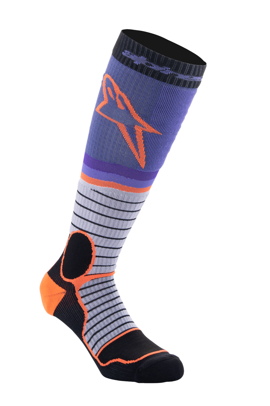 Alpinestars MX Pro Socks V2 - Motocross - Purple, orange and gray - Side view