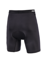 Alpinestars MX Boxer Padded, Black Motocross Padded Base Layer Shorts, rear view showing multi-density chamois seat padding, branded elastic waistband, ergonomic stretch construction for off-road riding comfort.