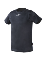 Alpinestars Short Sleeve Nomex Top, Auto Racing Protective Base Layer, Navy Blue, Flame-Resistant Meta-Aramid Construction with Crewneck and White Astars Chest Logo