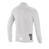 Alpinestars Race V3 Long Sleeve Top, Auto Racing Base Layer, White, back view showing FIA 8856-2018 homologation labels on the lower back, soft textured flame-resistant material for motorsport protection