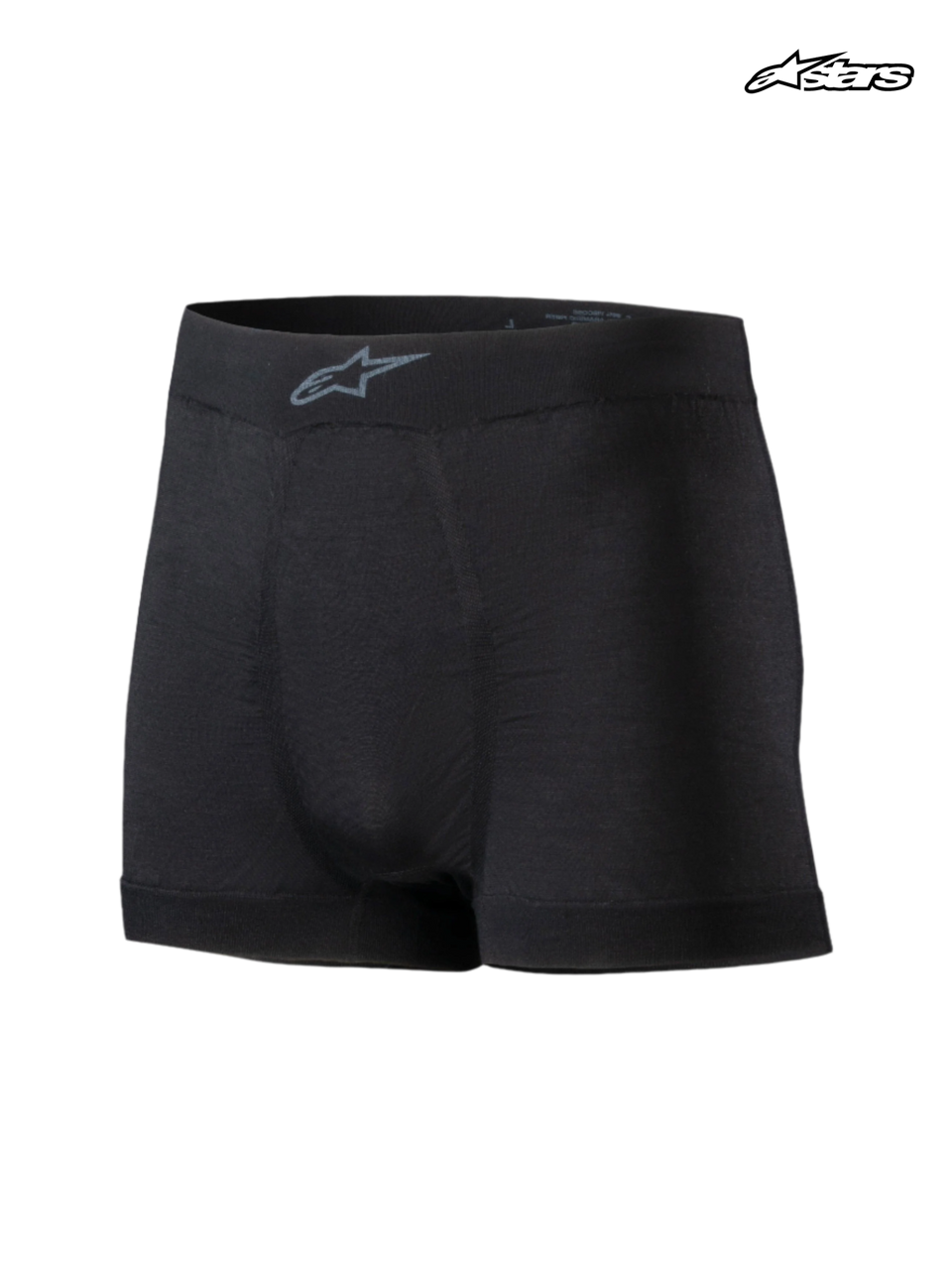 Alpinestars Tech ZX Boxer, flame-resistant auto racing underwear base layer, black, featuring a lightweight design with LENZING FR construction and FIA certification