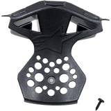 Alpinestars Supertech M10/M8 Helmet Chin Vent Frame, Black replacement part with star logo, textured plastic construction with ventilation holes, includes mounting screw