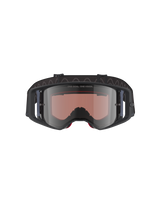 Alpinestars Supertech Corp Goggles Absolute Vision, Motocross Goggles, Black Grey Mirror Silver, featuring "ONE GOAL. ONE VISION." text on lens, wide-view polycarbonate lens, high-performance eye protection for off-road racing