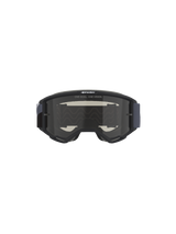 Alpinestars Vision Sand Goggles, Motocross Goggles, Black and Gray with Dark Smoke lens, featuring 'ONE GOAL. ONE VISION.' slogan on the lens, wide woven strap, designed for dust and sand protection in off-road conditions.