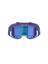 Alpinestars Vision 8 Corp Goggles, Motocross Goggles, Purple Frame with Blue Mirror Lens, purple strap with wavy pattern, high-performance eye protection for off-road racing