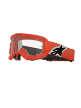 Alpinestars Vision 5 Corp Goggles, Motocross Goggles, Bright Orange, Clear lens, orange strap with black and white Alpinestars logo, thick black face foam, RAM-AIR ventilation slots, aerodynamic design for off-road racing