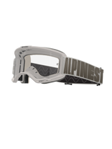 Alpinestars Vision 5 Hollow Goggles, Motocross Goggles, White Frame with Clear Lens, Wide Light Gray Strap with Bold Dark Gray Alpinestars Lettering, Multi-layer Foam Padding, Performance Off-Road Eyewear