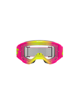 Alpinestars Vision 5 Wordmark Goggles, Motocross Goggles, Pink and Fluo Yellow with Clear Lens, vibrant gradient frame, wide woven strap with yellow branding, high-performance eye protection for off-road riding