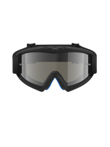 Alpinestars Vision Youth Corp Goggles, Motocross Goggles, Black Mirror Silver, front-facing view featuring a mirrored polycarbonate lens and black A-FLEX urethane frame, professional off-road eye protection for youth riders