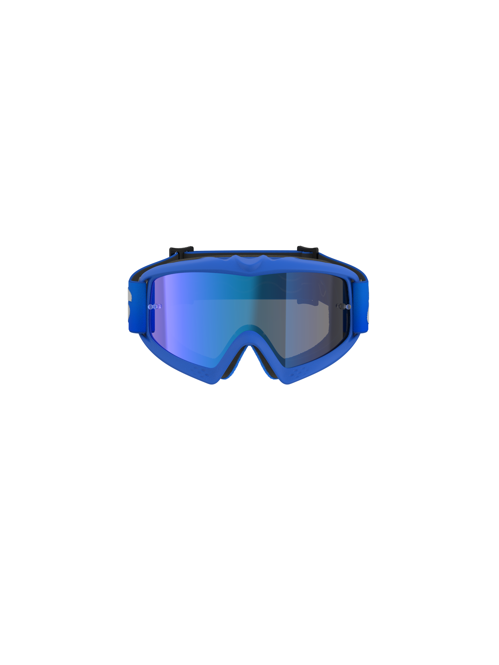 Alpinestars Vision Youth Blaze Goggles, Motocross Goggles, Blue Mirror Blue, featuring a blue mirrored lens and flexible blue frame, performance eyewear for young off-road riders