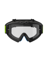 Alpinestars Vision Youth Hollow Goggles, Motocross Goggles, Charcoal and Fluo Yellow, clear anti-fog lens with tear-off posts, black woven strap with fluorescent yellow accents, protective off-road eyewear for youth riders