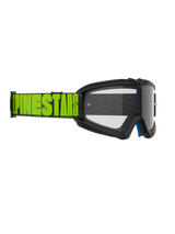Alpinestars Vision Youth Hollow Goggles, Motocross Goggles, Charcoal and Fluo Yellow, Clear Lens, Black strap with bold fluo yellow Alpinestars branding, high-performance protective eyewear for youth riders