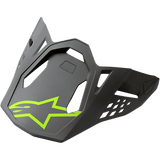 Alpinestars S-M8 Helmet Visor Radium, Motorcycle Racing Helmet Visor, Gray with Neon Yellow Alpinestars Logo, Angular Aerodynamic Design with Ventilation Cut-outs