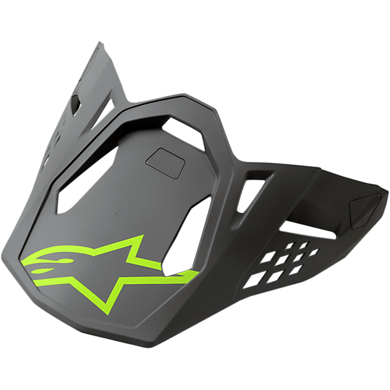 Alpinestars S-M8 Helmet Visor Radium, Motorcycle Racing Helmet Visor, Gray with Neon Yellow Alpinestars Logo, Angular Aerodynamic Design with Ventilation Cut-outs