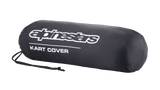 Alpinestars Kart Cover storage bag, Black, featuring white Alpinestars logo and 'KART COVER' text, cylindrical shape with a drawstring closure, compact and portable design for motorsport gear.
