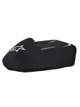Alpinestars Kart Cover, black waterproof go-kart cover with white logos, structured fit and elasticated lower edge for paddock and storage protection