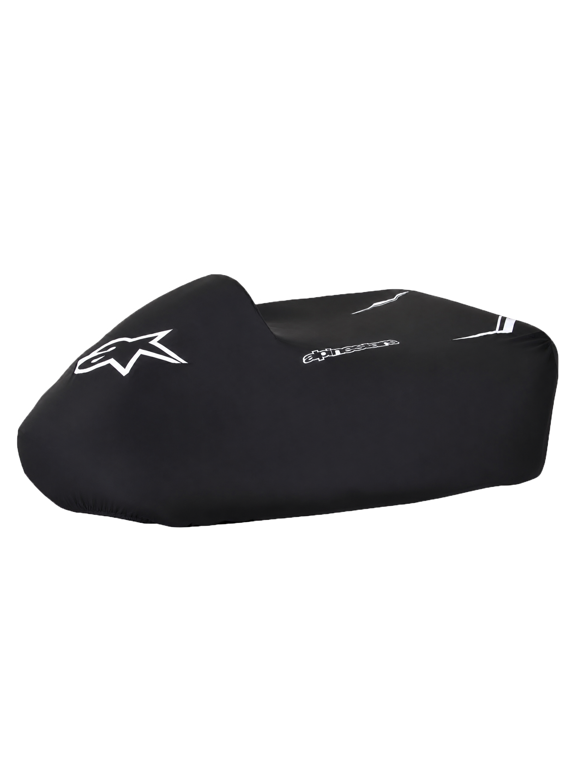 Alpinestars Kart Cover, black waterproof go-kart cover with white logos, structured fit and elasticated lower edge for paddock and storage protection