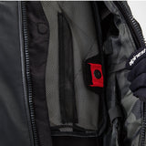Alpinestars Tech-Air 3 Leather System, black motorcycle airbag vest with interior mesh pocket and red pull tab detail.