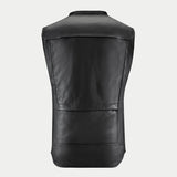 Alpinestars Tech-Air 3 Leather System, motorcycle airbag vest for men, black leather, back view for road riding.