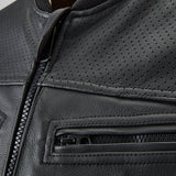 Alpinestars Tech-Air 3 Leather System, black motorcycle airbag vest with perforated leather and durable zipper closures.
