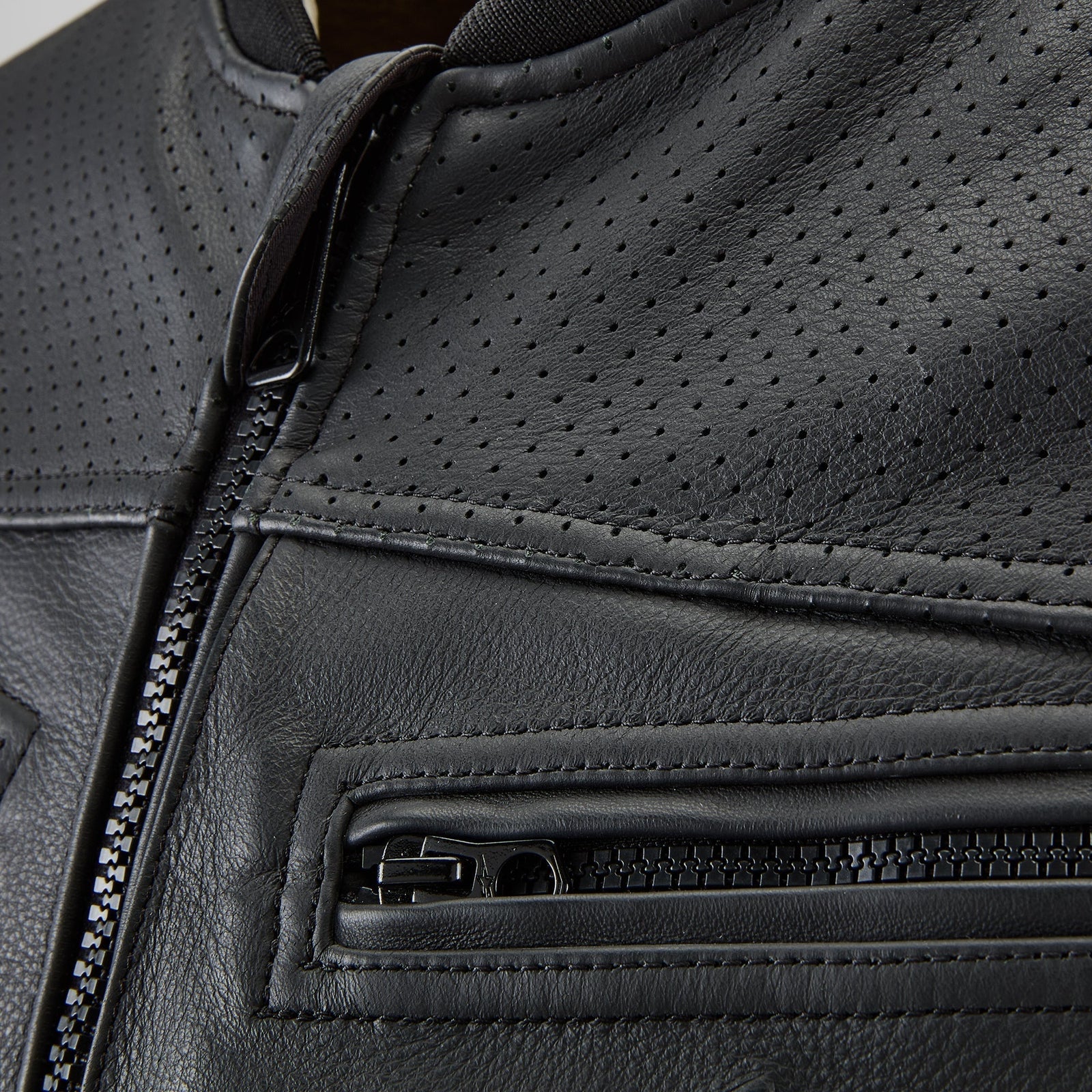 Alpinestars Tech-Air 3 Leather System, black motorcycle airbag vest with perforated leather and durable zipper closures.