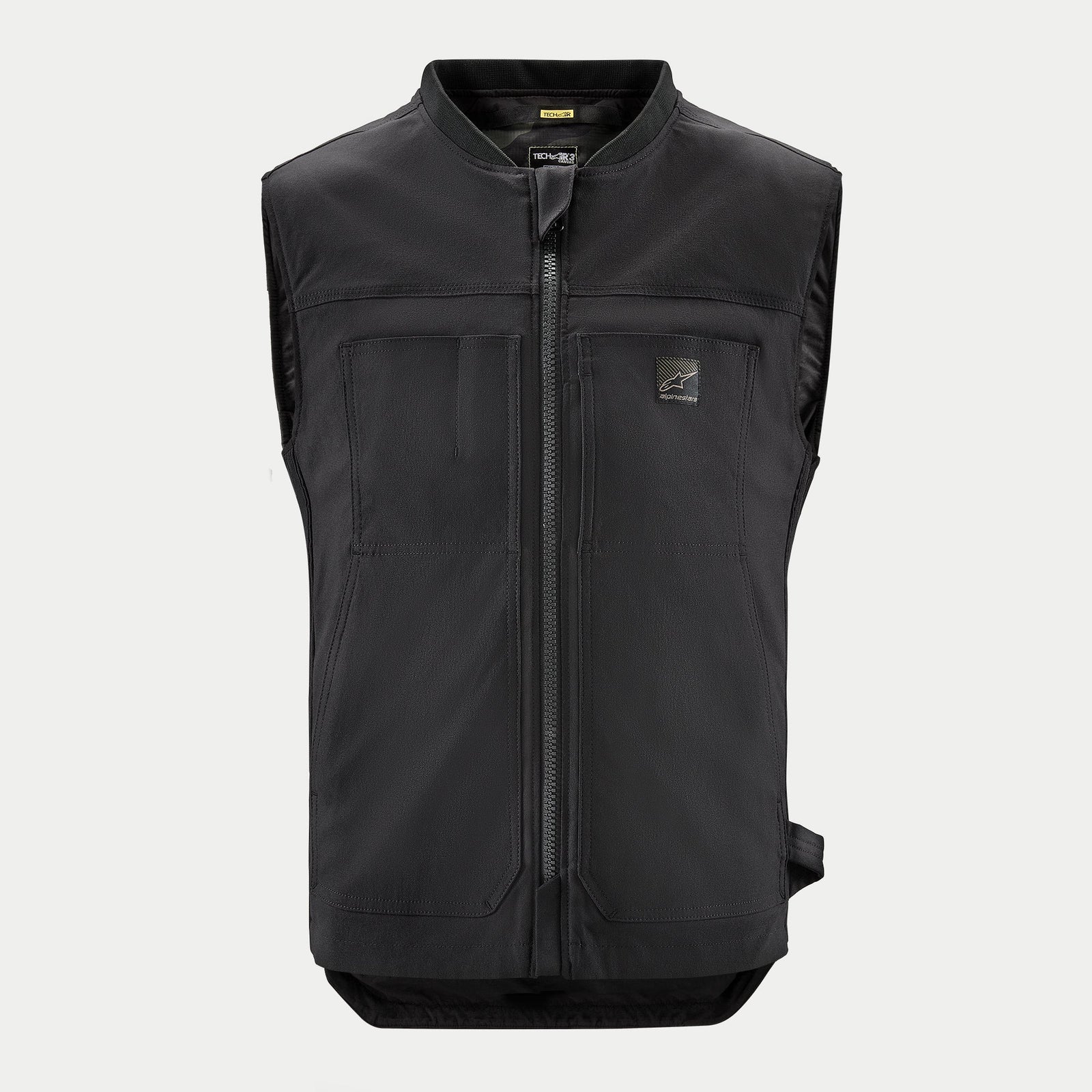 Alpinestars Tech-Air® 3 Canvas System, black motorcycle airbag vest for touring and urban riders, AI-powered protection.