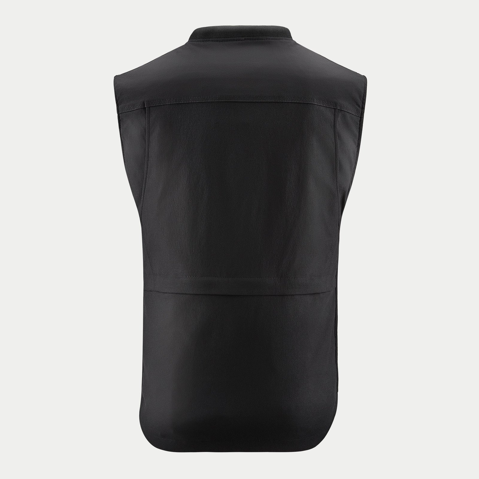 Alpinestars Tech-Air 3 Canvas System, black motorcycle airbag vest for touring, rear view with durable nylon construction.