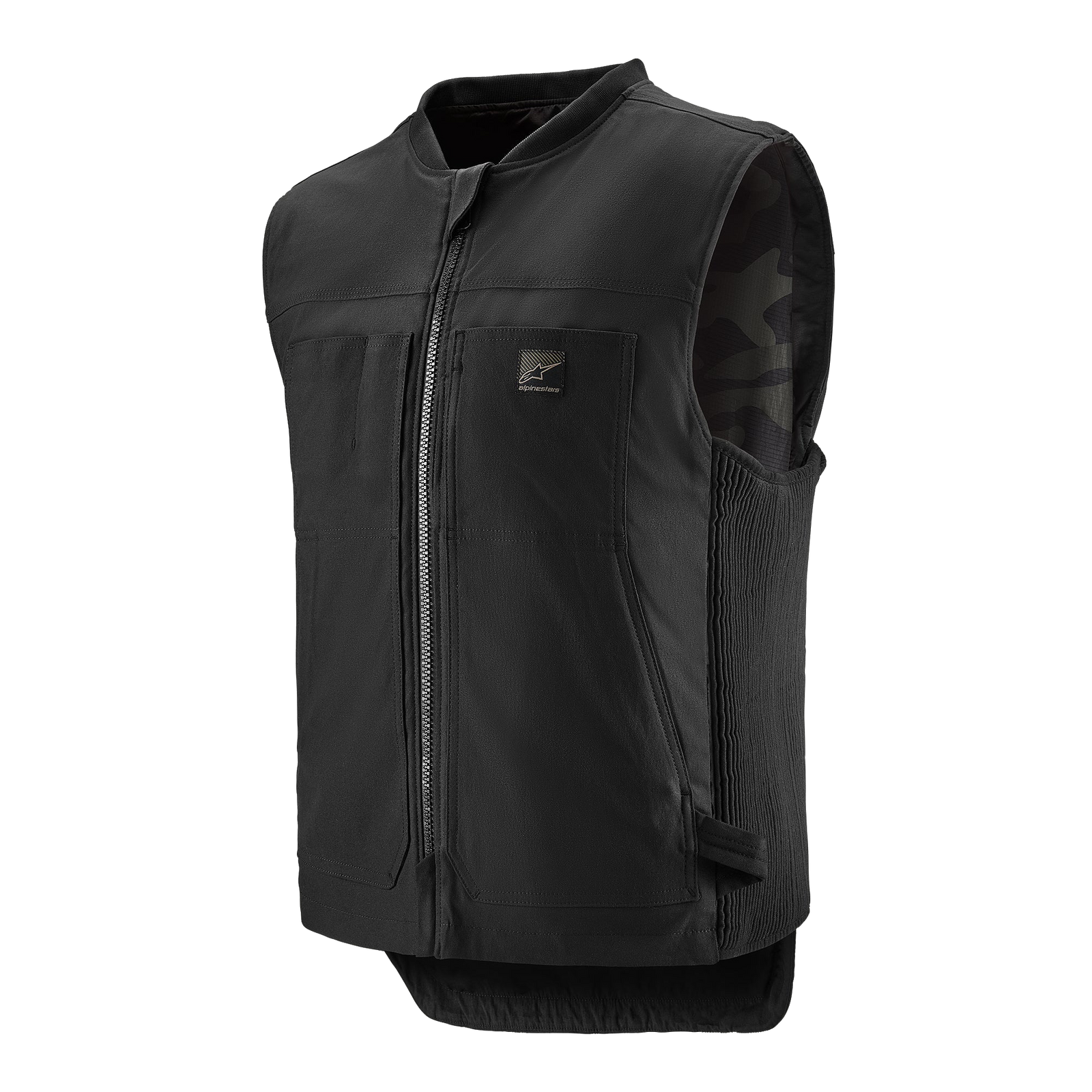 Alpinestars Tech-Air® 3 Canvas System, Black autonomous motorcycle airbag vest, stretch nylon canvas for urban riding.