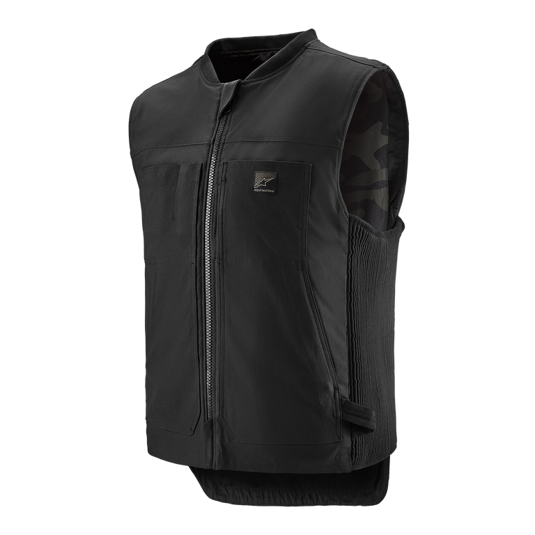 Alpinestars Tech-Air® 3 Canvas System, Black autonomous motorcycle airbag vest, stretch nylon canvas for urban riding.
